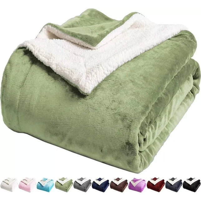 Manta Polar Corderito  + Bolsa De Agua Caliente Electrica Varios