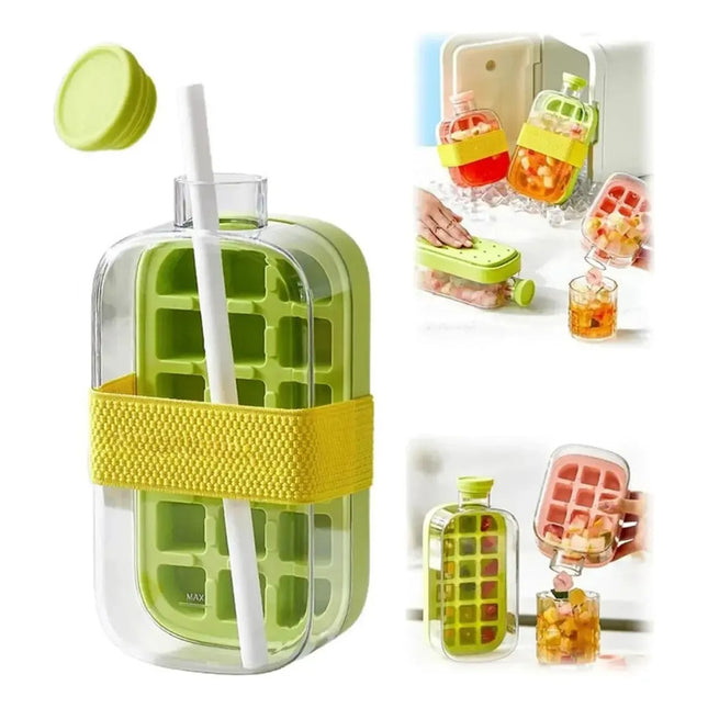 Botella 2 En 1 Hielera 18 Cubos De Hielo 800 Ml - Deportes V