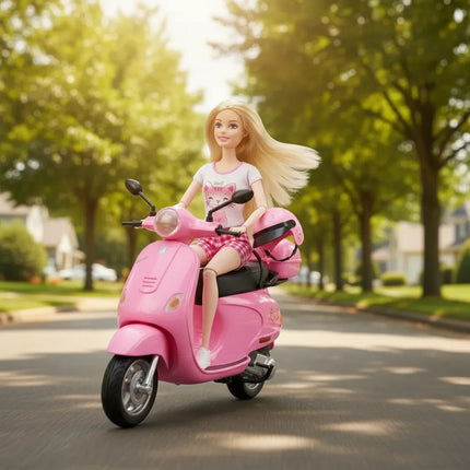 Muñeca Con Moto Rosado 925-204