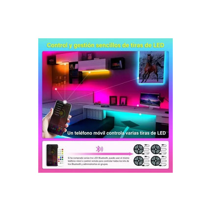 Tira Led Rgb Smart Control Wifi Multicolor Ritmica 5 M Rgb