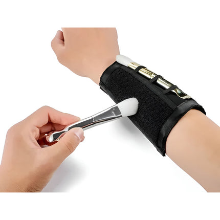 Muñequera Para Maquillaje Limpia Y Sostiene Brochas Negro
