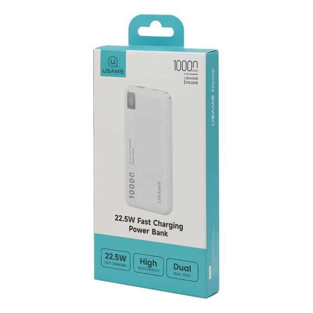Power Bank Usams 10000mah Usb + Tipo C 22.5w (jtusams010) Blanco