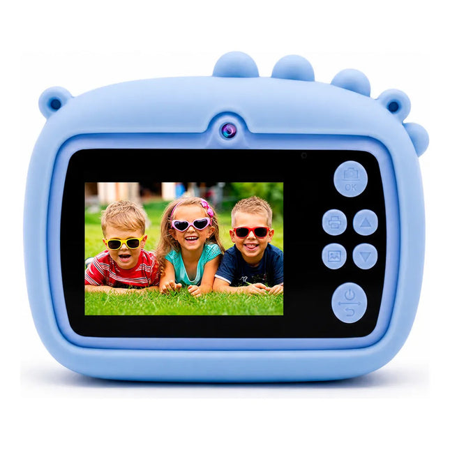 Camara De Fotos Dual Instantanea Infantil Varios Diseños Celeste