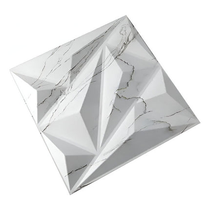 Revestimiento De Pared 3d Símil Mármol Oscuro 50 X 50 Cm Rayas Mármol