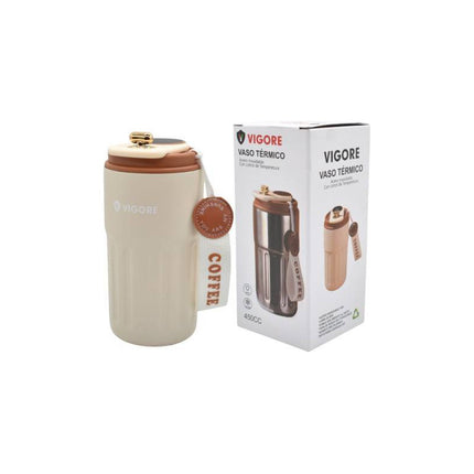 Vaso Termico Vigore Con Control De Temperatura 450cc. Crema V