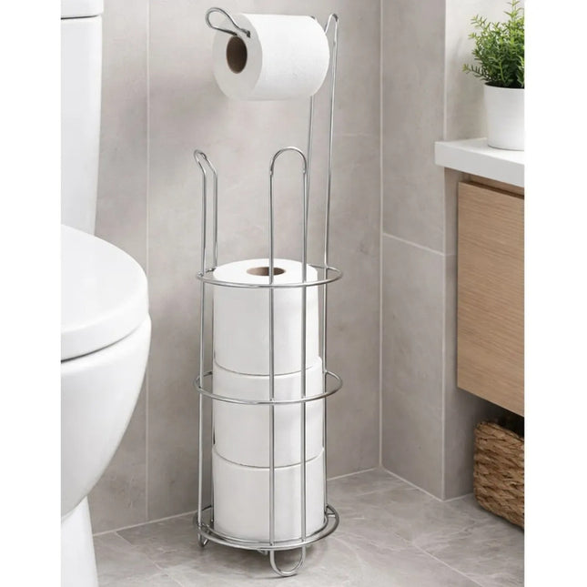 Soporte Porta Rollos De Papel Higiénico Metálico Chw03769 Plateado