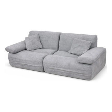 Sofá Modular De Espuma Comprimida 2 Cuerpos 185x100x62cm. Gris