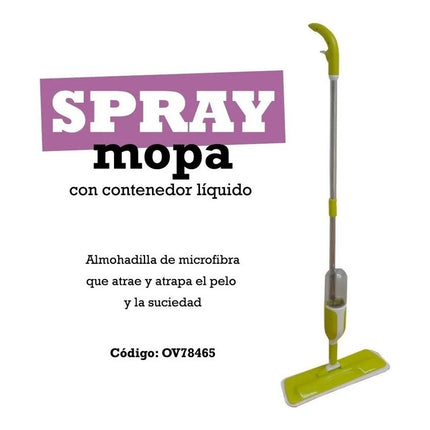 Mopa Trapeador Spray Microfibra Lavable Lampazo Giratorio