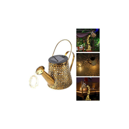 Adorno De Regadera Mágica Led Solar Para Jardín Dorado