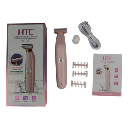 Depiladora Htc Inalambrica Hl-287 Lavable Dama Rosa