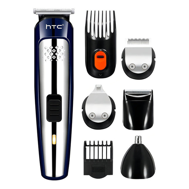 Maquina Cortapelo Afeitadora Inalambrica Kit 5 En 1 Htc Color Negro