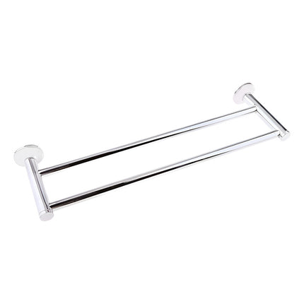 Toallero Doble Cromado 57cm Para Bano Plateado