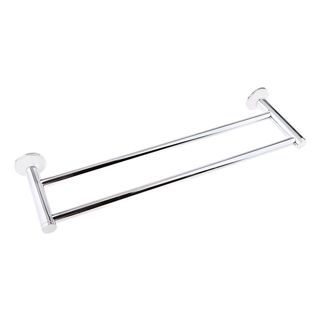 Toallero Doble Cromado 57cm Para Bano Plateado