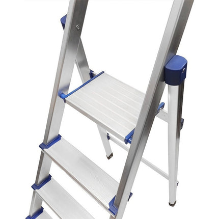 Escalera De Aluminio 5 Escalones 120kg Gris