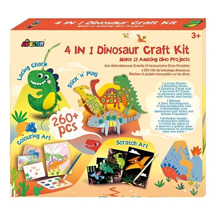 Set De Arte Y Manualidades Kit Craft 4 En 1 Dinosaurios