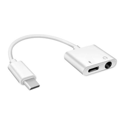 Adaptador Tipo C 2 En 1 Permite Cargar Y Escuchar Música Sim