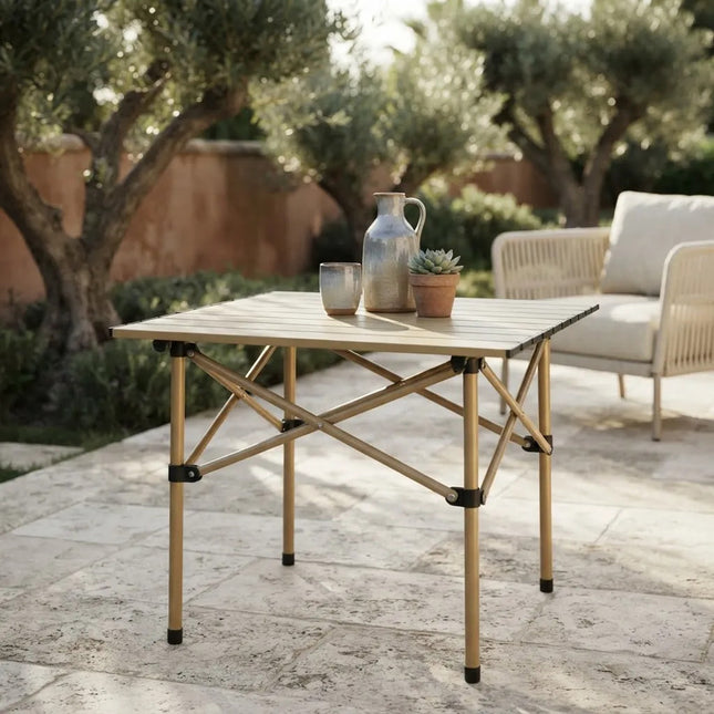 Mesa De Camping Plegable 55 X 55 Cm Marrón