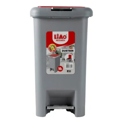Basurero Con Tapa Y Pedal 10lts T130042 Gris