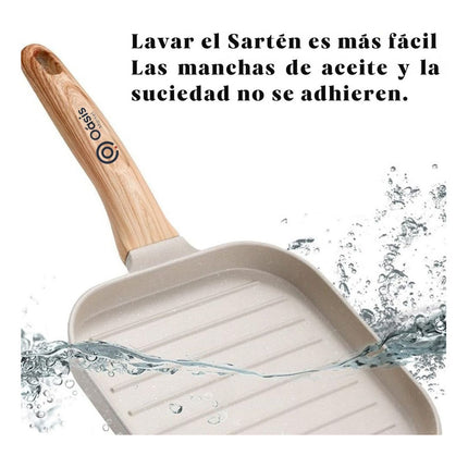 Sarten Plancha Bífera Multifunción Antiadherente C/canaletas V