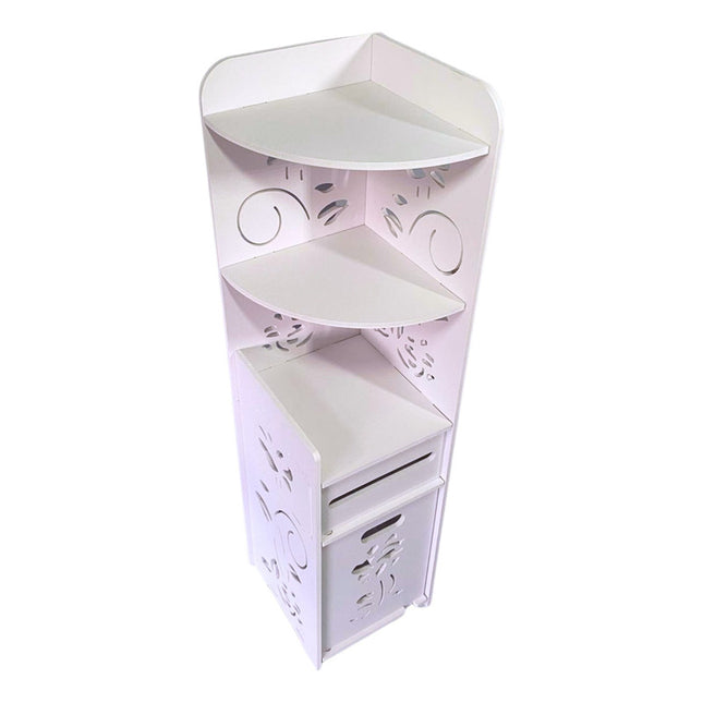 Organizador Esquinero Baño Mueble De Madera Zy8052 Blanco