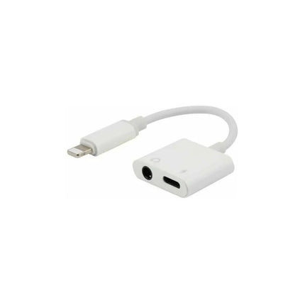 Adaptador Lightning A Lightning Y Jack 3.5 Mm  Audio Blanco