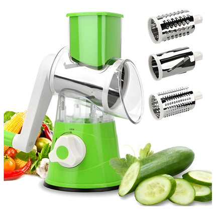 Rallador Cortador Vegetales Verduras Queso En Acero  Verde Claro