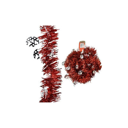 Boa Guía De Navidad Con Adornos 5 Cm X 2 Mts. Pack X2 Rojo