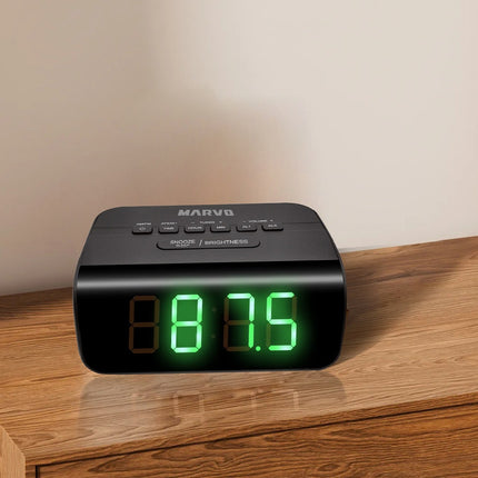 Radio Reloj Marvo Har-001 Fm Am Negro  Negro