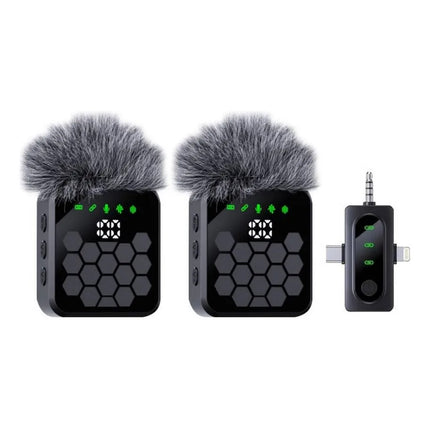 Set 2 Micrófonos Con Adaptador Tipo C, Lightning Y 3.5 Negro