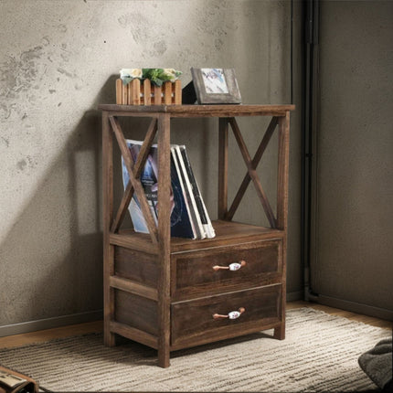 Mueble Organizador Con Dos Cajones En Madera