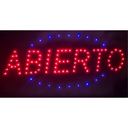 Cartel Luminoso Led Abierto 220 Volt Local Comercial Super