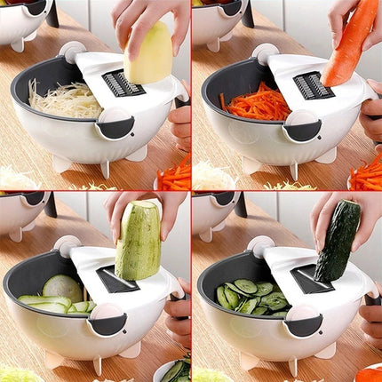 Rallador Rebanador Escurridor De Vegetales Y Verduras Blanco