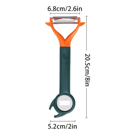 Pelador Rallador Destapador 5 En 1 Pela Papa  Naranja Y Negro