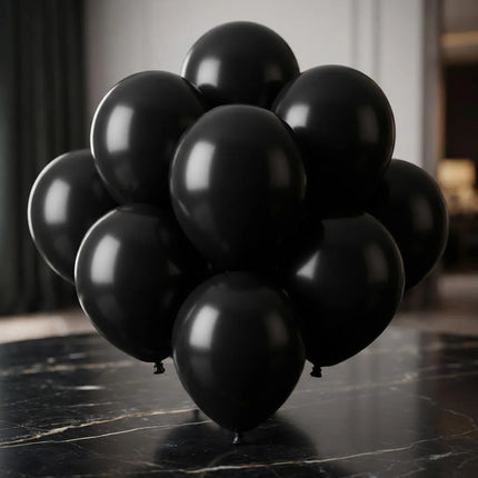Globos Halloween Lisos X50 Unidades 12  Negro