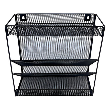 Organizador Archivador Vertical De Metal 4 Estante Negro
