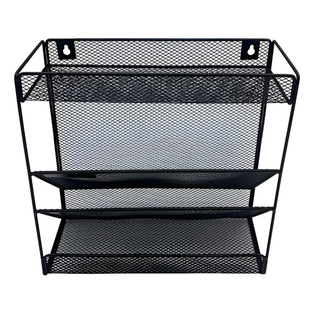 Organizador Archivador Vertical De Metal 4 Estante Negro