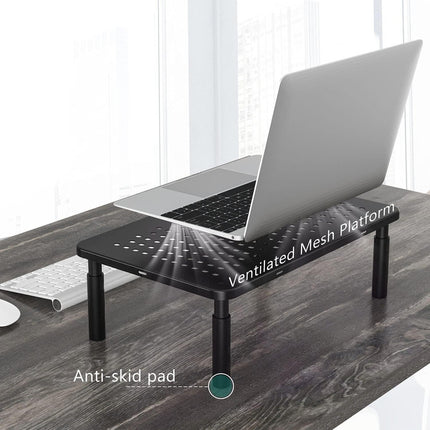 Base Soporte Stand Monitor Notebook Elevador Regulable  Negro