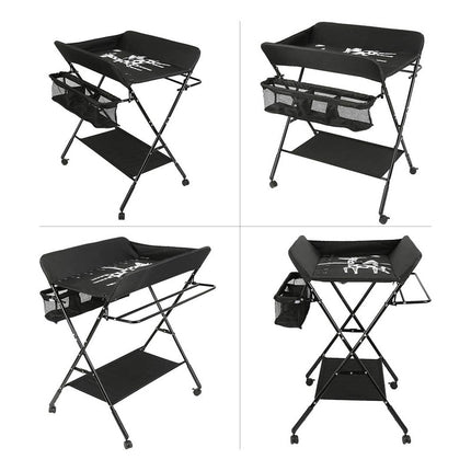 Cambiador Plegable Para Bebe-con Toallero Y Cestos Laterales Negro V