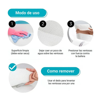 Almohada Para Bañera Tela Air Mesh Antideslizante Con Ventos Blanco