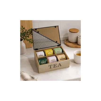 Caja De Madera Para Sobres Té  Chw03886 Marrón Claro
