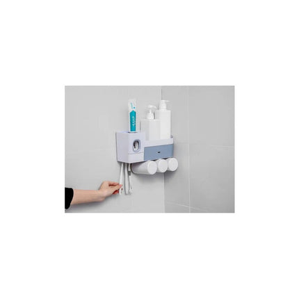 Dispensador Pasta Dental Y Porta Cepillo Con 3 Vasos N/a