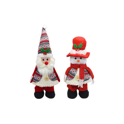 Adorno De Navidad Muñeco Con Luz Ccm00462 Rojo
