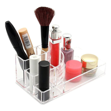 Organizador Para Cosmeticos 8 Compartimientos Y 2 Cajones  Transparente