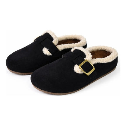 Pantuflas Zuecos De Corderito Cgs00750/1/2 Negro Liso 40
