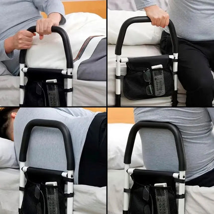 Baranda Para Cama Plegable Ideal Para Adulto Mayor Seguridad Gris