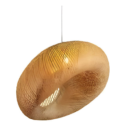Lampara Pantalla De Techo  Bamboo Tipo Sombrero V