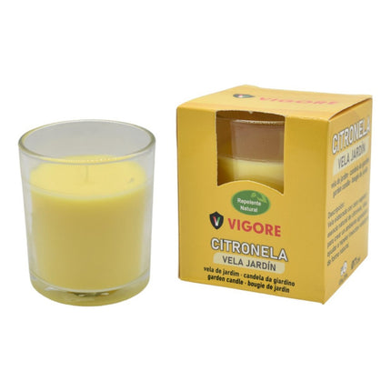 Vela Aromatica De Citronela Para Jardín 8x7cm. Vigore Amarillo