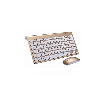 Kit Teclado Y Mouse Compacto Negro/dorado/blanco Varios