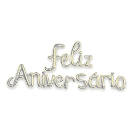 Guirnalda Feliz Aniversario Inflable Plateado