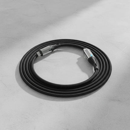 Cable Reforzado De Carga Rapido Con Led Miro Usb Negro